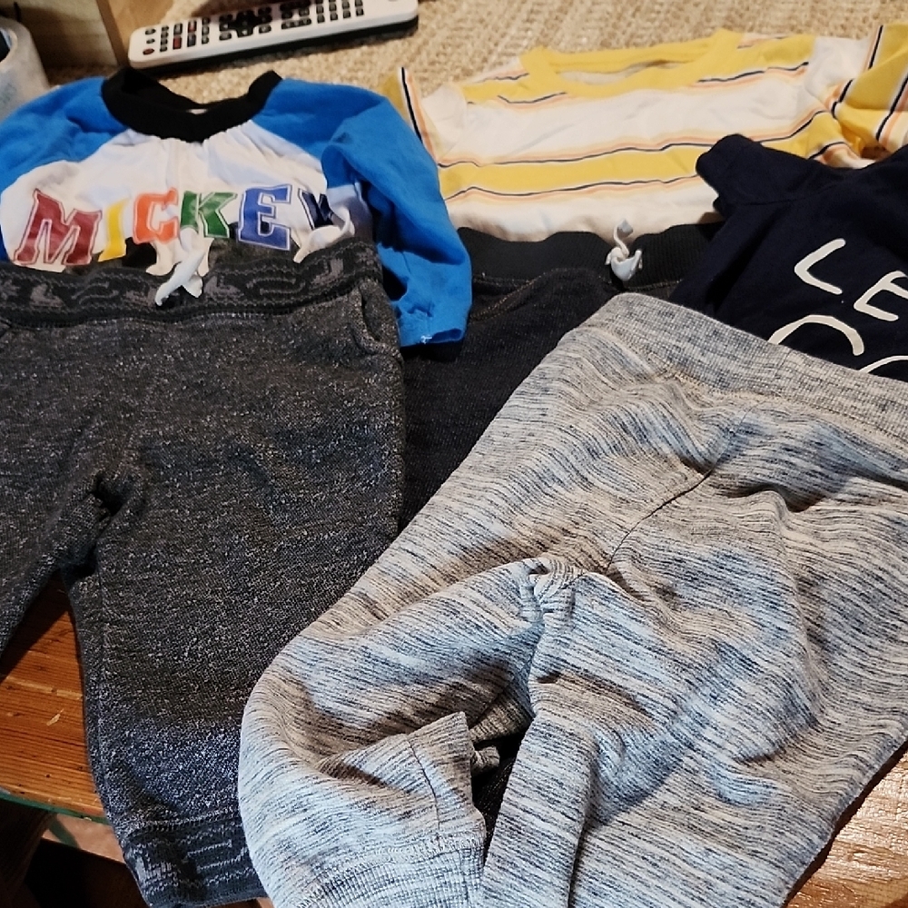 Boy Mouse Blue and Gray Kids Joggers 2 Outfits